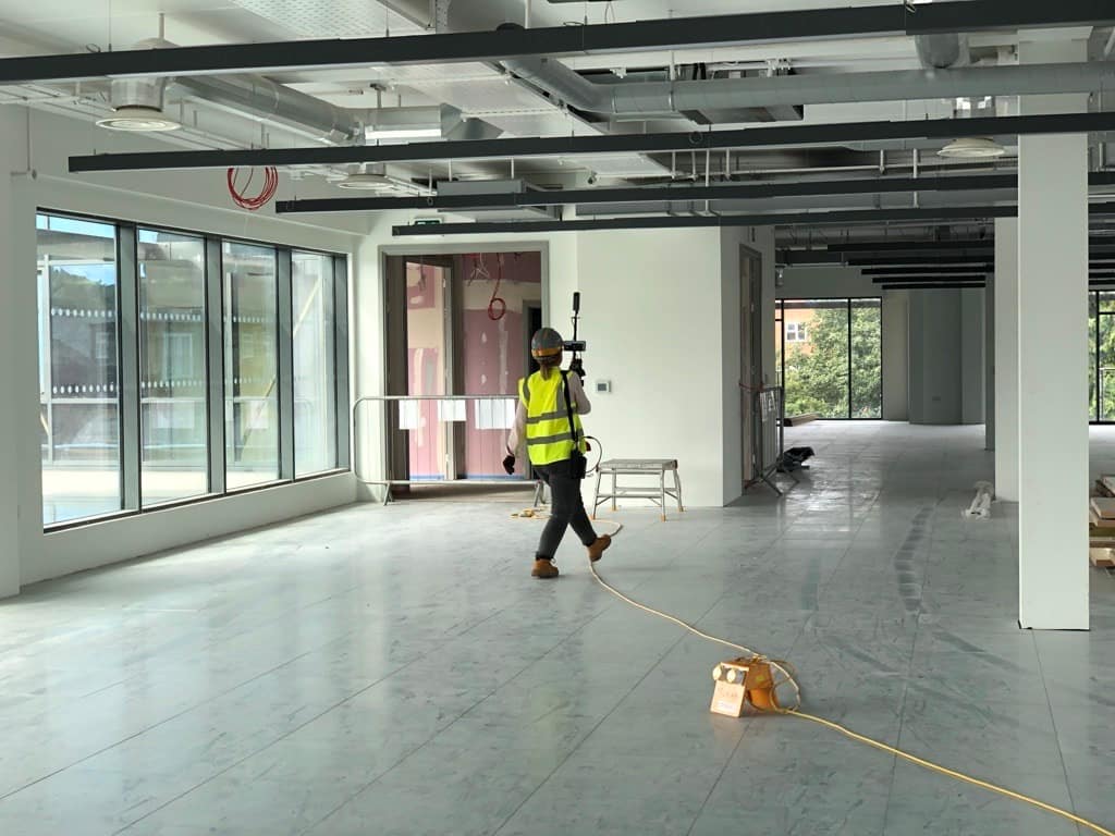 Scan to BIM being used in an empty office