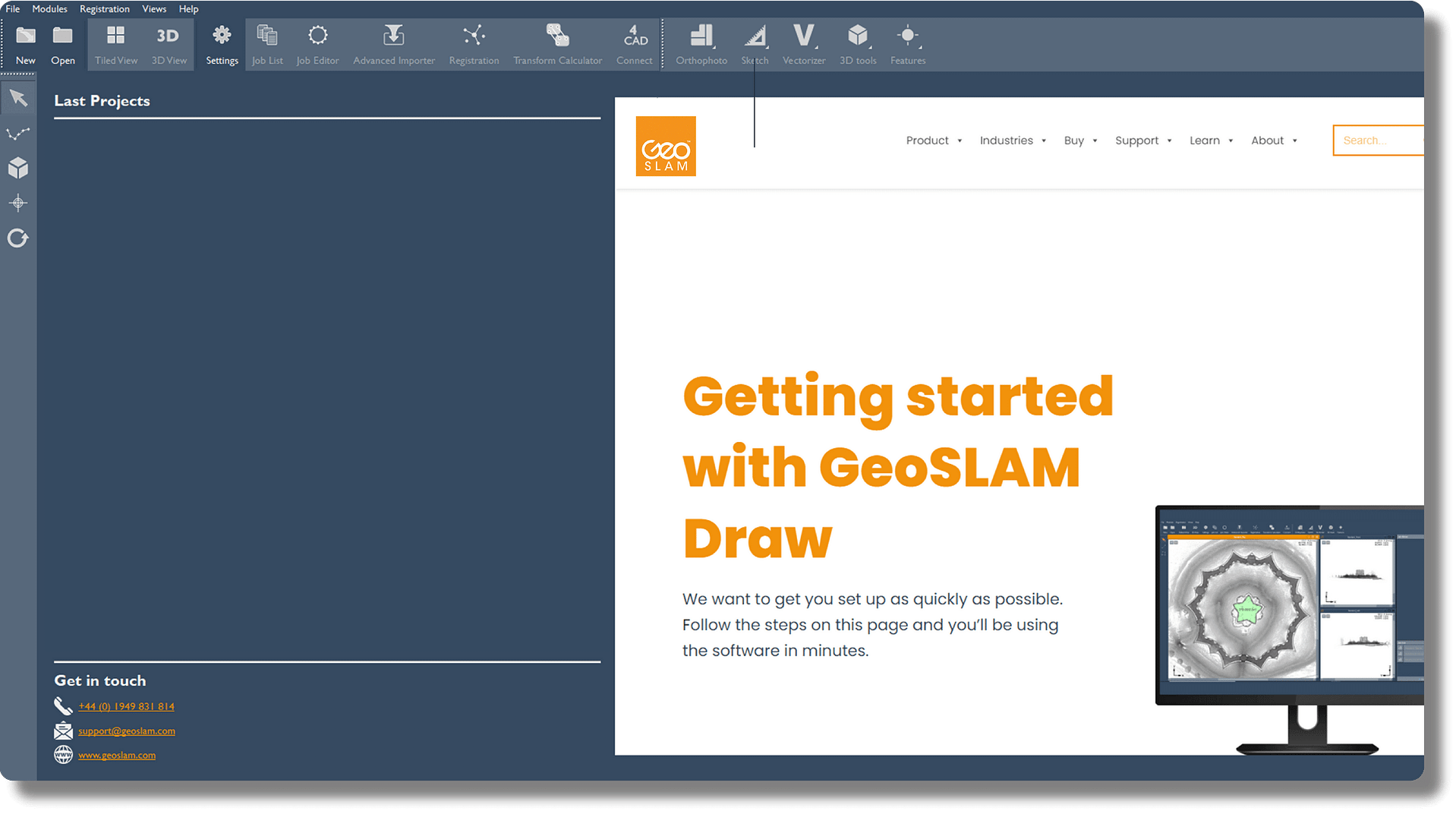 GeoSLAM Draw home page